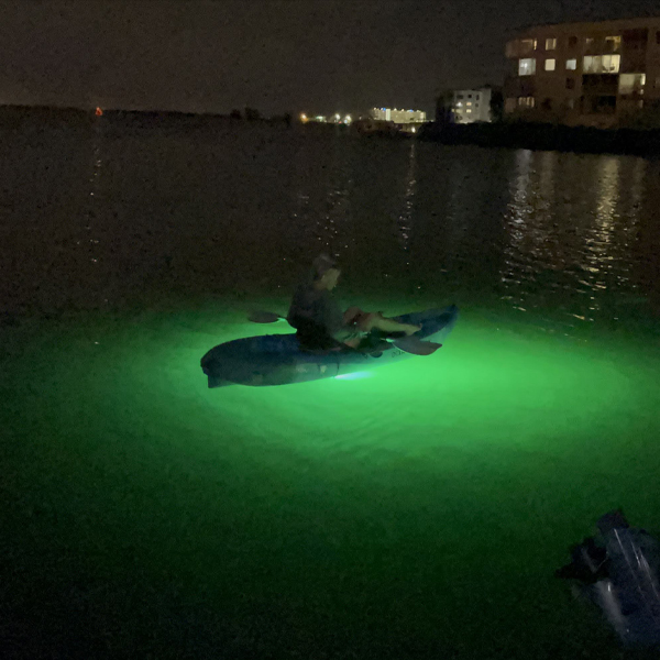 lighted kayak taking off